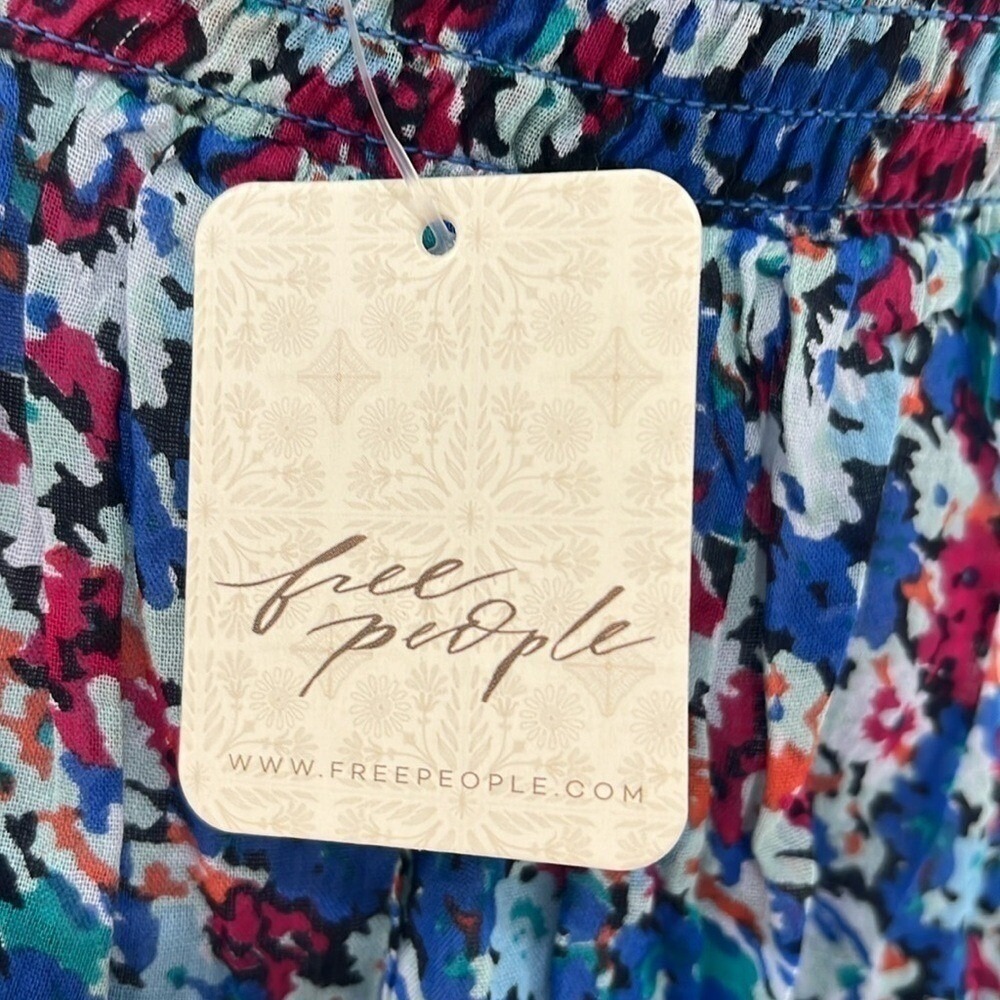 Free People FP ONE Talia Floral Tiered Tunic Mini Dress Top Small - Picture 13 of 15